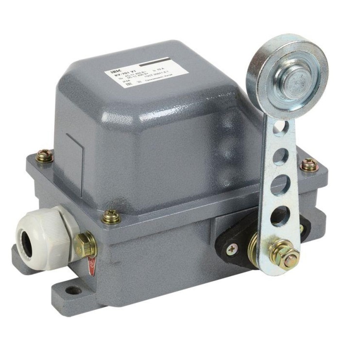 

Выключатель концевой IEK KV-1-701-1, рычаг с роликом, 10А, IP44, 2 эл. цепи