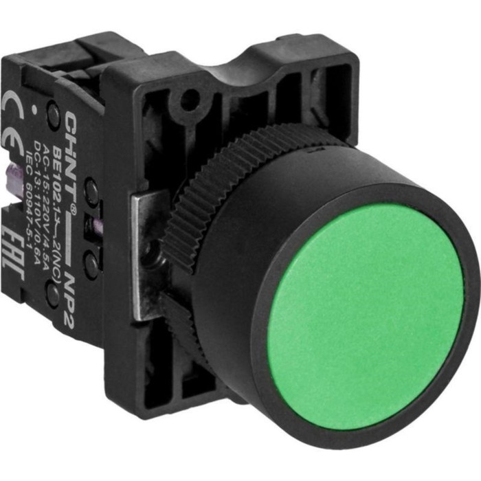 Кнопка управления CHINT 574816 NP2-EA31, без подсветки IP40, цвет зелёный