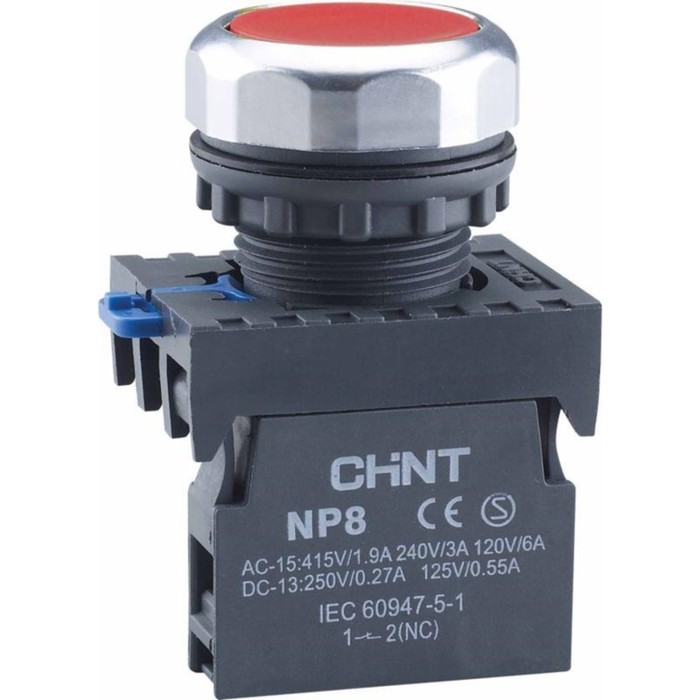 Кнопка управления CHINT 667231, без подсветки, IP65, цвет красный цена и фото