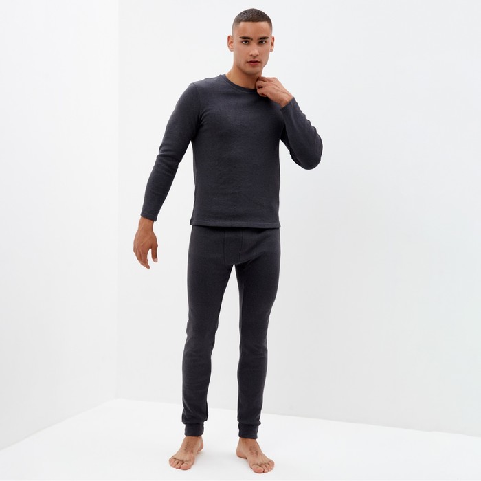 Комплект мужской термо (джемпер, брюки) MINAKU цвет графит меланж, р-р 54 термо комплект мужской джемпер брюки цвет чёрный р р 58
