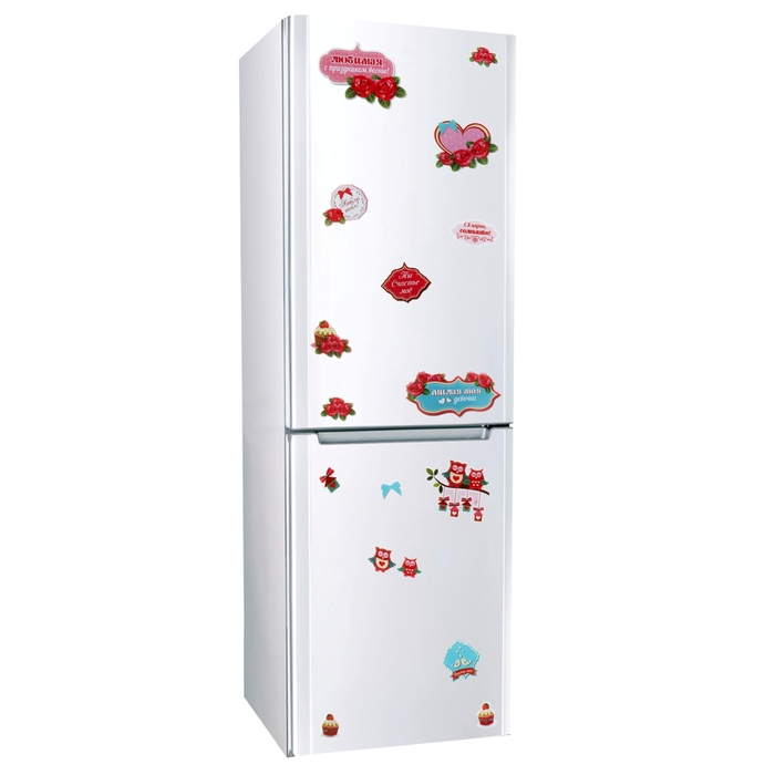 Набор магнитов для украшения холодильника или авто "Любимая с праздником весны"