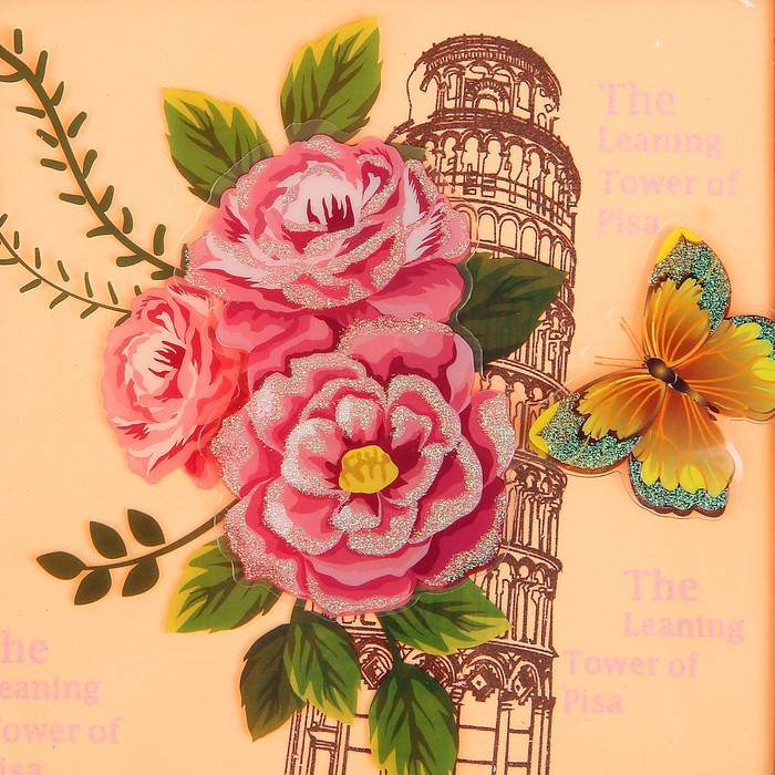 Наклейка интерьерная "Башни и цветы", композиция из 4 шт