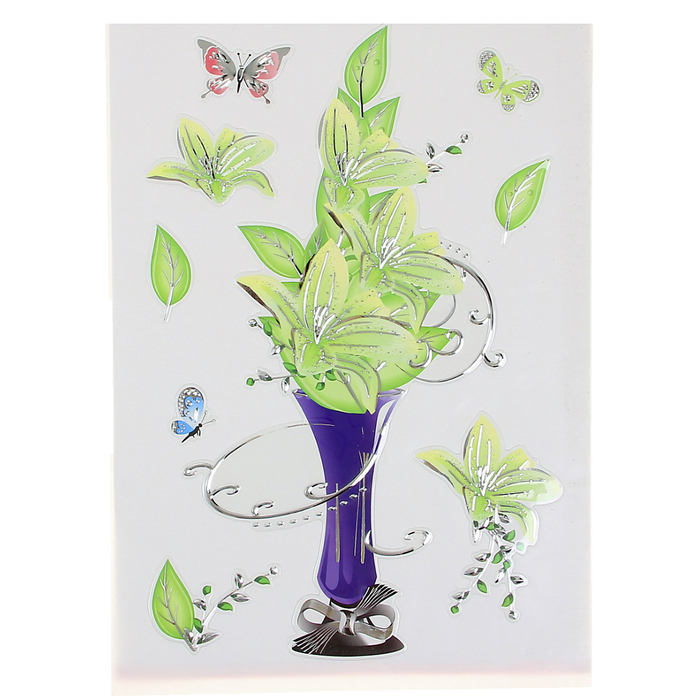 Наклейка "Изящные цветы", МИКС