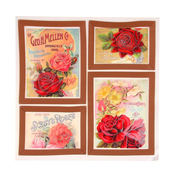 Наклейка интерьерная "Розы", композиция из 4 шт