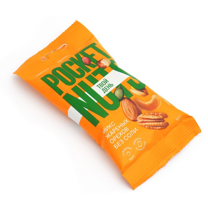 

Микс жареных орехов без соли "Pocketnuts" Толк & польза" 50 г