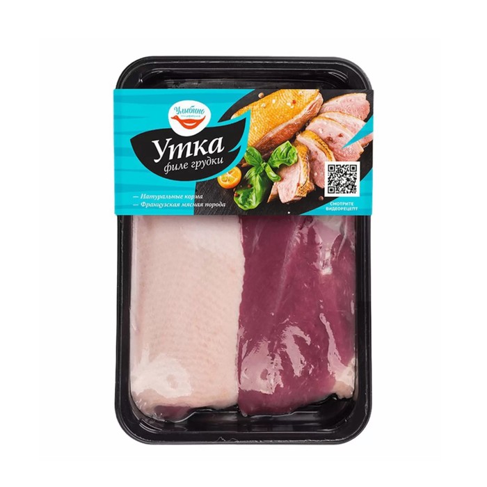 

Филе грудки утиное на коже подложка вес Улыбино