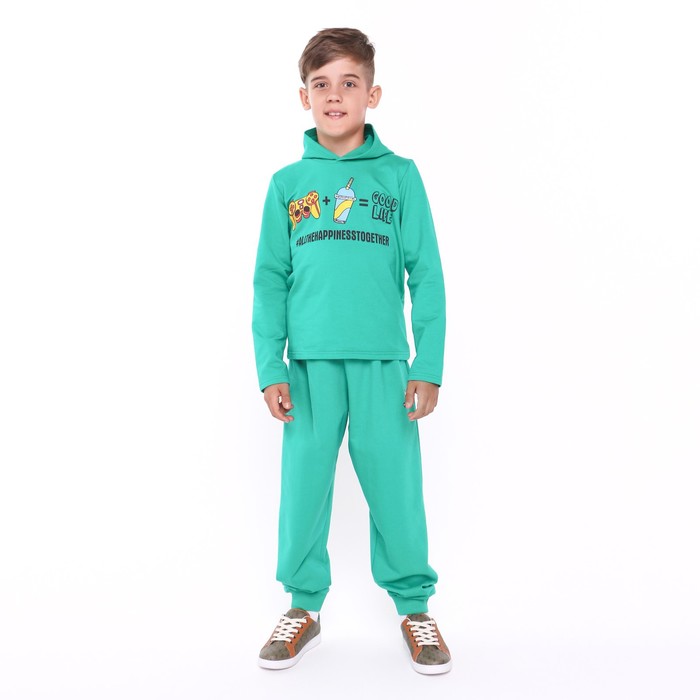 фото Толстовка для мальчиков, цвет зелёный , рост 158 см