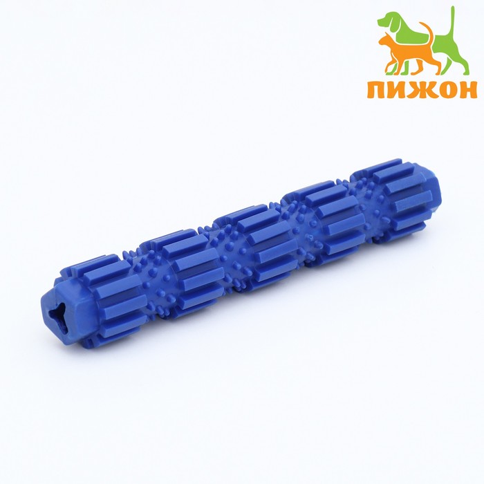 Игрушка жевательная для собак Палка с шипами, TPR, 18 см, синяя