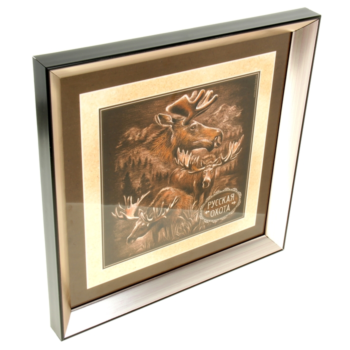 Картина "Русская охота", 31 х 31 см