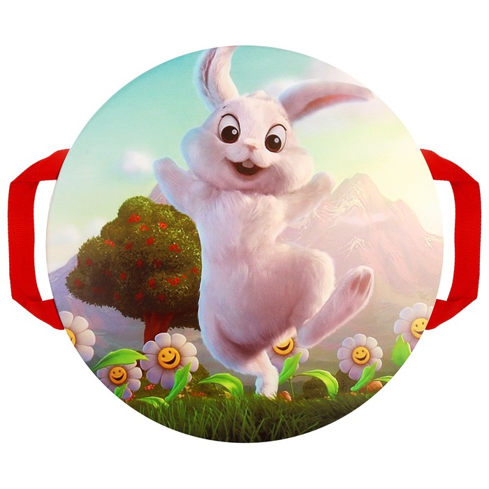 Санки-ледянки «Зайчик», диаметр 40 см, цвет микс