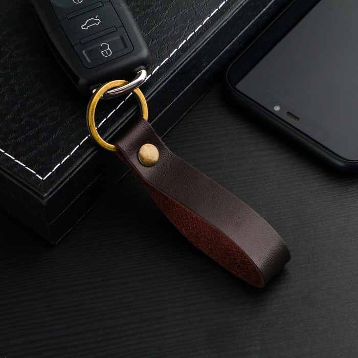 Брелок для автомобильного ключа, ремешок, кожа натуральная, коричневый БК1кч-20