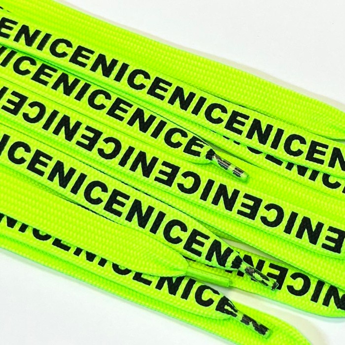 

Шнур плоский Nice, размер 130 см, цвет неон