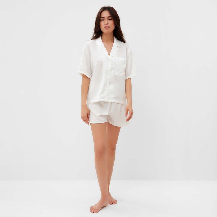 фото Пижама женская (рубашка и шорты) kaftan silk, р.48-50, белый