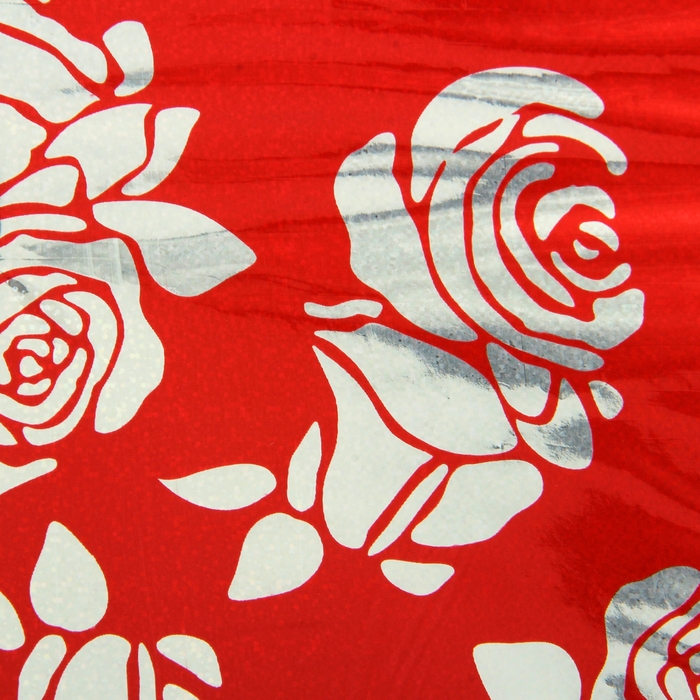Пленка голография "Розы", красный, 70 х 100 см
