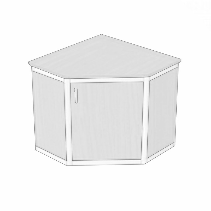 

Прилавок У5 дв, 800×800×900, ЛДСП, стекло, цвет белый
