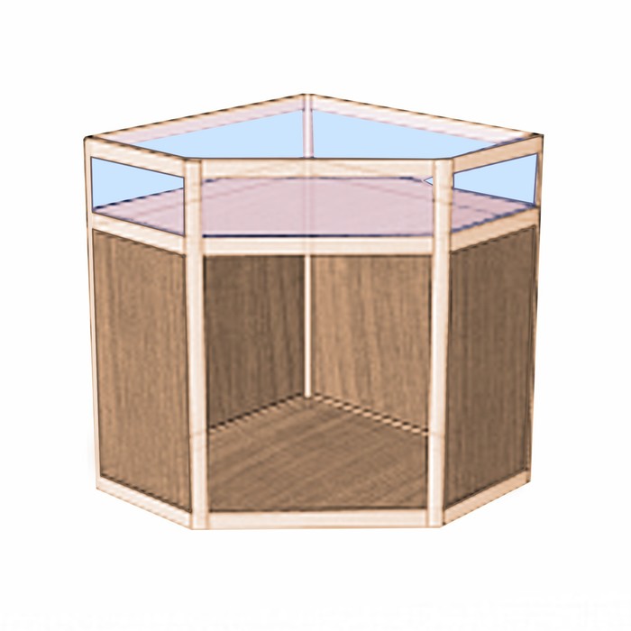 Прилавок У5в, 800×800×900, ЛДСП, стекло, цвет бук светлый прилавок у6 в 800 800 900 лдсп стекло цвет бук светлый