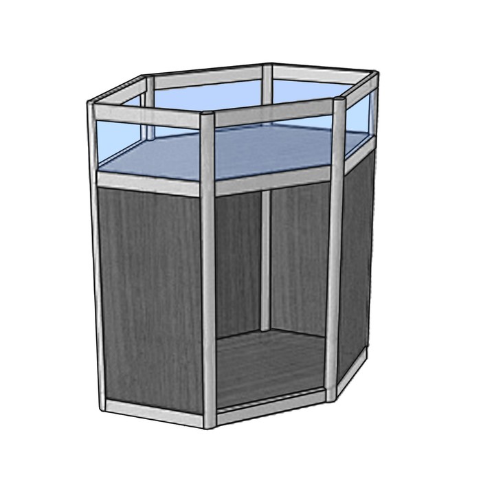 Прилавок У6 В, 800×800×900, ЛДСП, стекло, цвет серый прилавок у6 в 800 800 900 лдсп стекло цвет бук светлый
