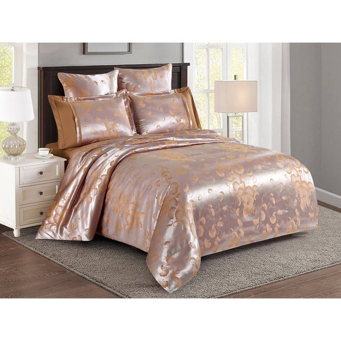 

Постельное бельё 2 сп Satin Jacquard, размер 220х240 см, 180 х 215 см, 50х70 см - 2 шт, 70х70 см - 2 шт