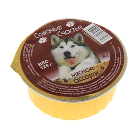 

Влажный корм "Собачье счастье" мясное ассорти, ламистер, 125 г