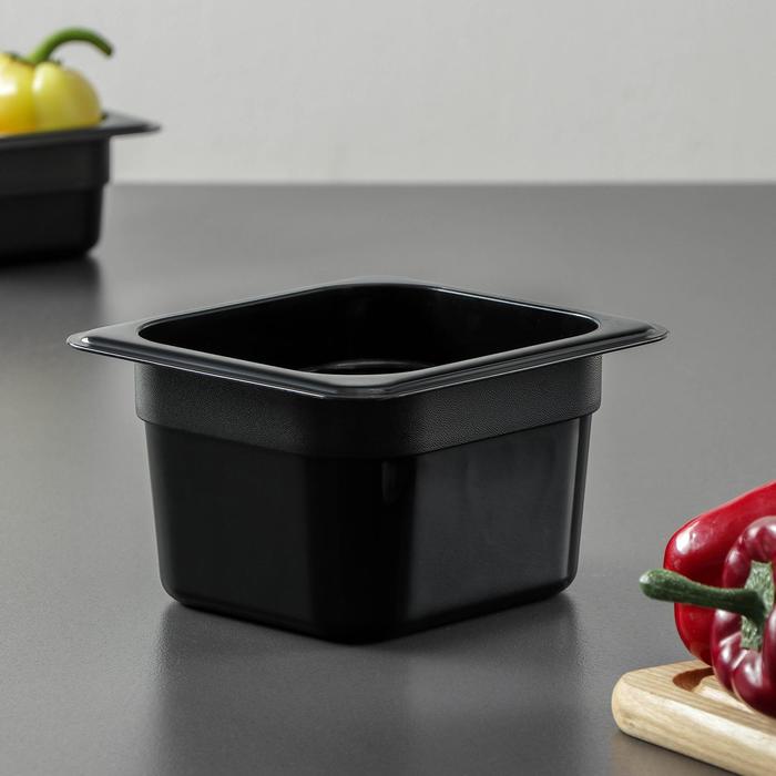 Гастроемкость 1/6 h=10 cм, цвет черный