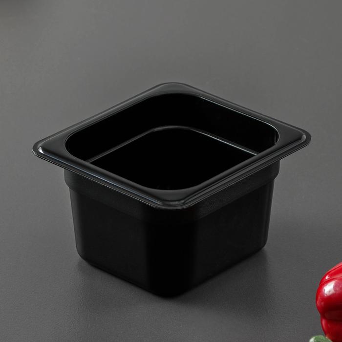 Гастроемкость 1/6 h=10 cм, цвет черный