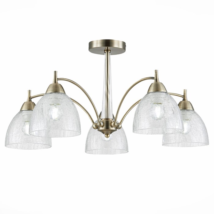 

Люстра потолочная E27, 5x60W, 31x67 см, цвет бронза, прозрачный