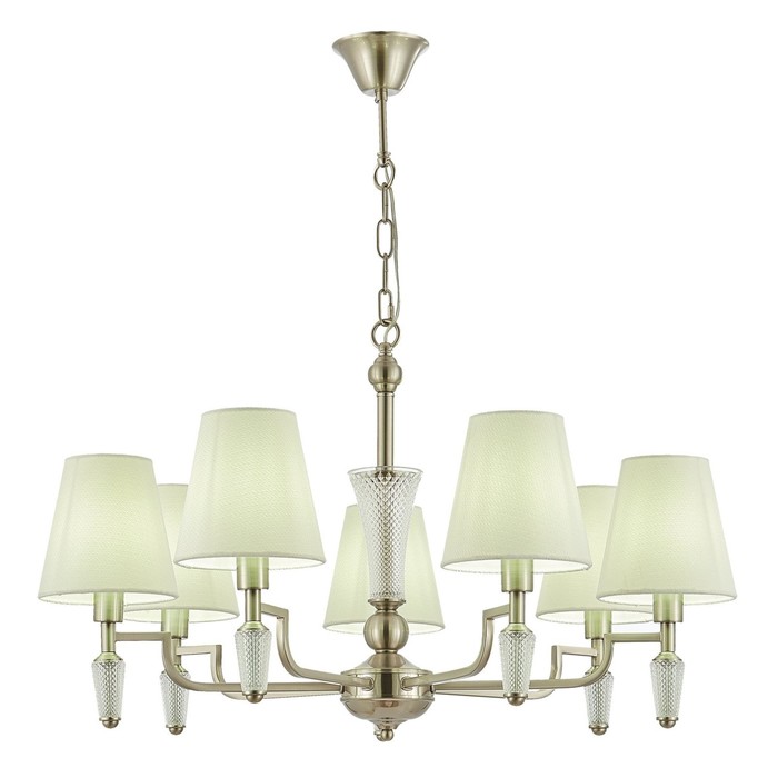 

Люстра подвесная E14, 7x40W, 41x75 см, цвет никель, белый