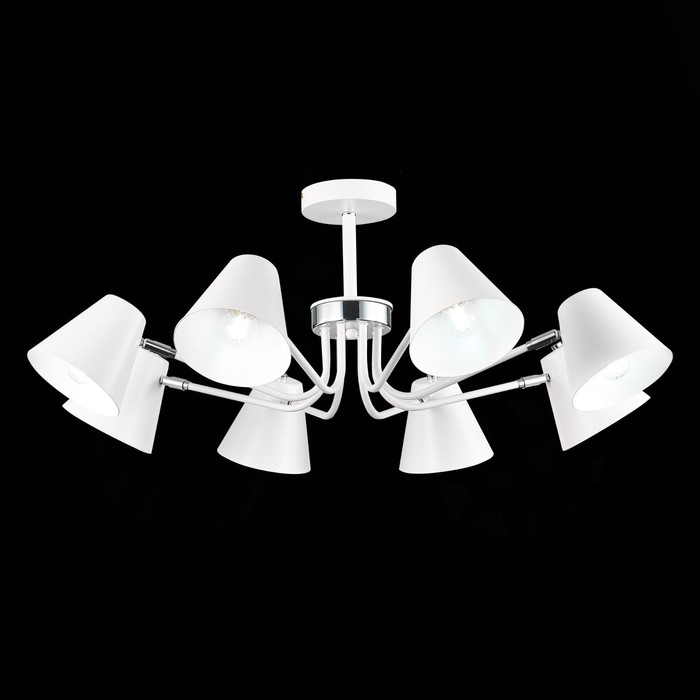 

Светильник потолочный Evoluce. SLE106702-08. Lere. 8х60 Вт, E27, 81х81х29 см, цвет белый, хром