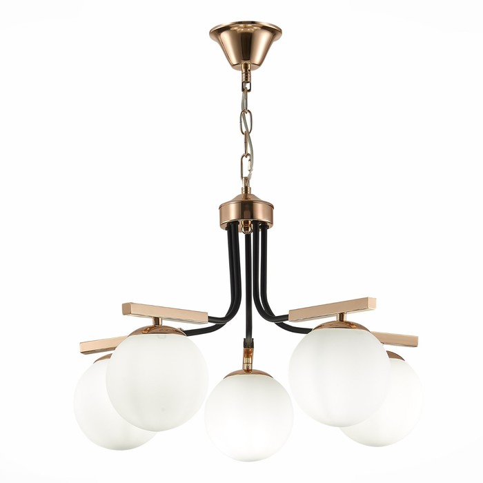 

Светильник подвесной Evoluce. SLE106803-05. Sonco. 5х40 Вт, E14, 50х57х37 см, цвет французское золото, чёрный