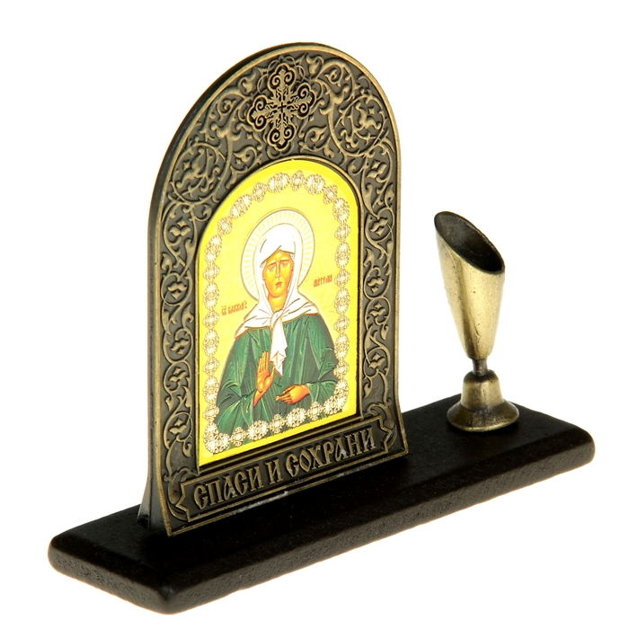 Подставка для ручки с иконой "Матрона Московская"