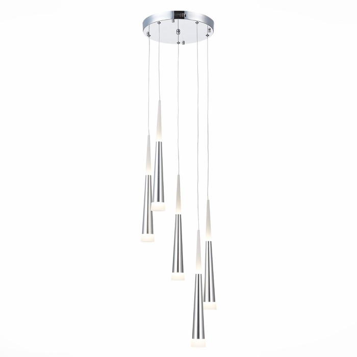 

Светильник подвесной LED, 5x7W 4000K, 44x35 см, цвет хром, белый