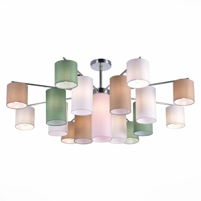 

Светильник потолочный Evoluce. SLE300602-17. Essenza. 17х40 Вт, E14, 107х107х46 см, цвет хром