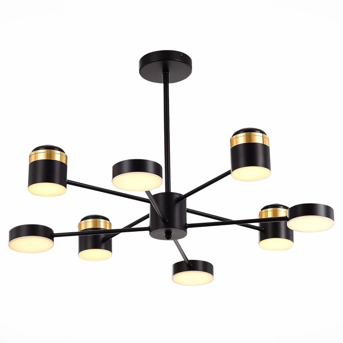

Светильник потолочный Evoluce. SLE6007-402-08. Tezze. 8х7 Вт, LED, 3000K, 5600 Lm, 61х61х41 см, цвет чёрный, золотистый