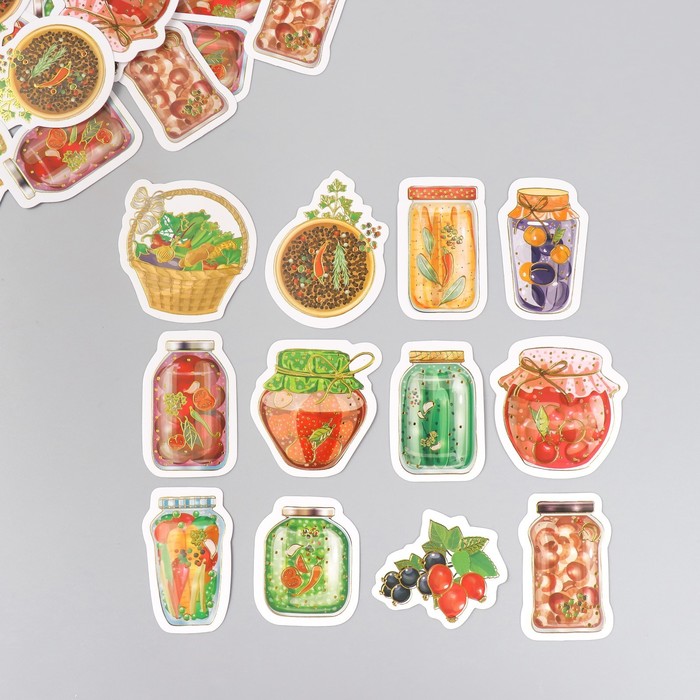 фото Наклейки для творчества "домашние заготовки" тиснение золото набор 48 шт 9х7х0,8 см арт узор