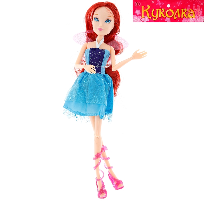 Кукла шарнирная «Волшебница», в платье и с крыльями, МИКС