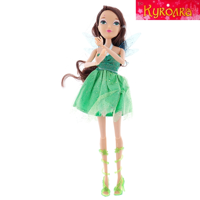 Кукла шарнирная «Волшебница», в платье и с крыльями, МИКС