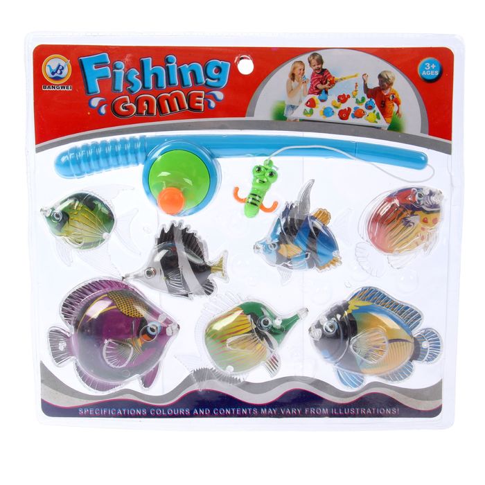 Рыбалка "Морская", удочка, 7 рыбок