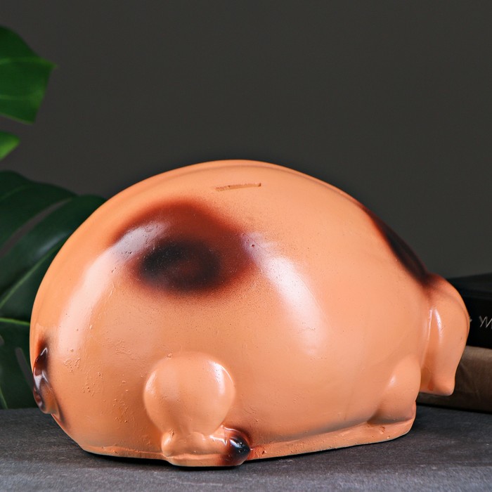 Копилка "Свинка" круглая, бежевая