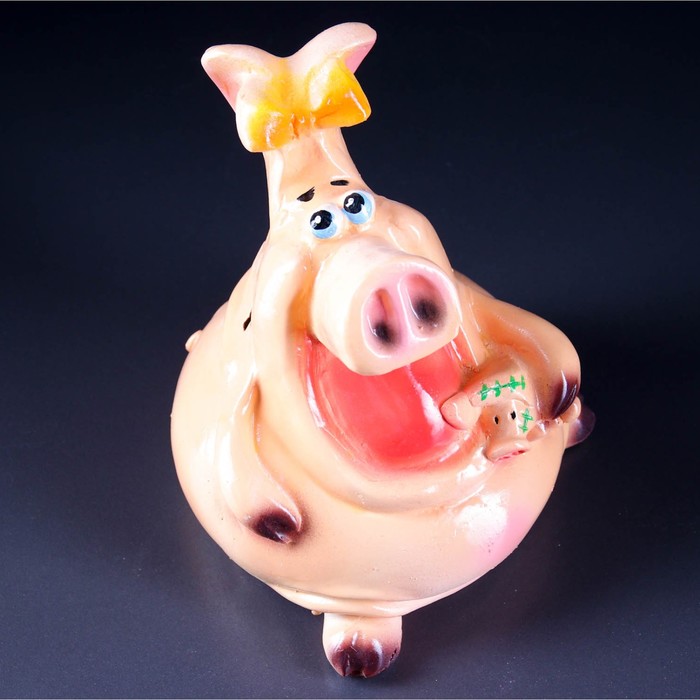 Копилка "Свинка с бантом"