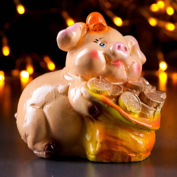 Копилка "Свинка с мешком"