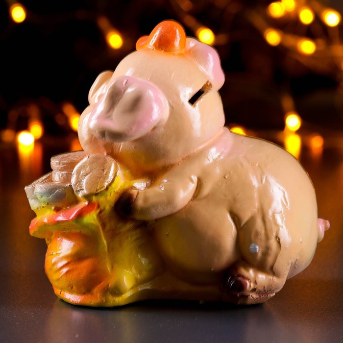 Копилка "Свинка с мешком"