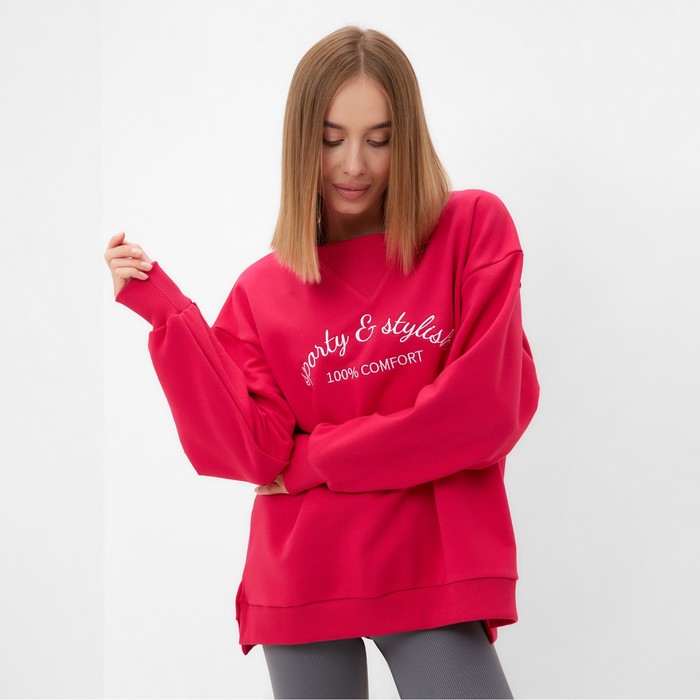 

Джемпер женский MINAKU:MINAKU: SPORTY & STYLISH цвет фуксия, р-р 52
