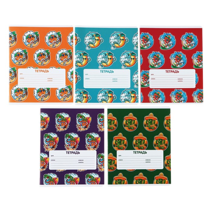 

Тетрадь 24 листа в клетку "Сочный Микс. Паттерн", обложка мелованная бумага, ВД-лак, блок № 2 (серые листы), МИКС