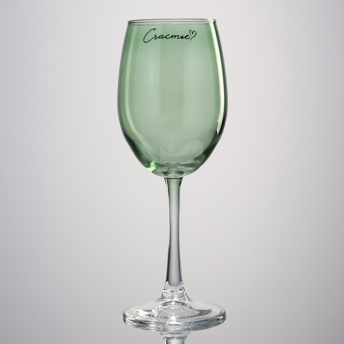 Бокал для вина «Счастье», 360 мл, зеленый