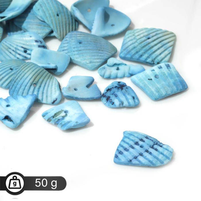 

Бусины "Ракушка", 50г, цвет голубой
