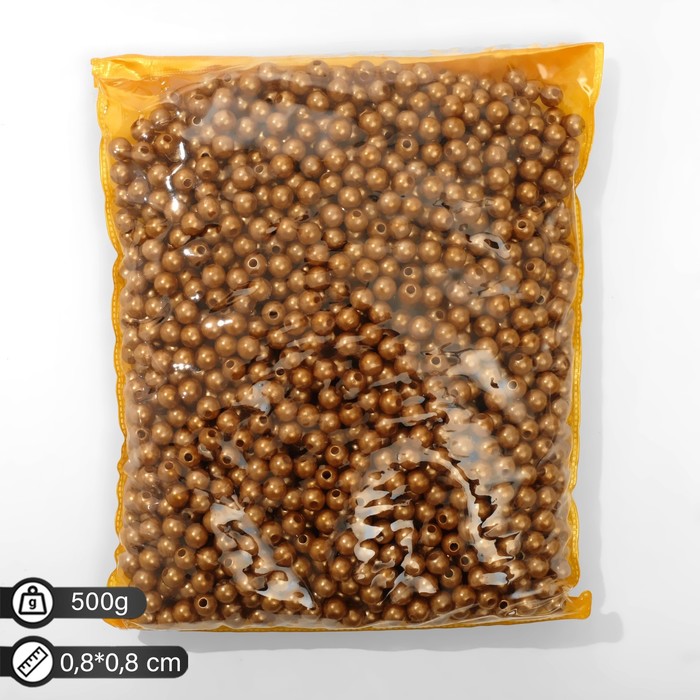

Бусины №8 "Жемчуг" , 500г (+/-20г), цвет золотой