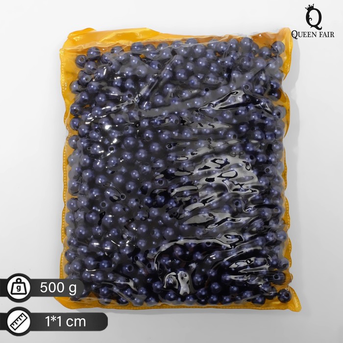 

Бусины №10 "Жемчуг" , 500г (+/-20г), цвет синий