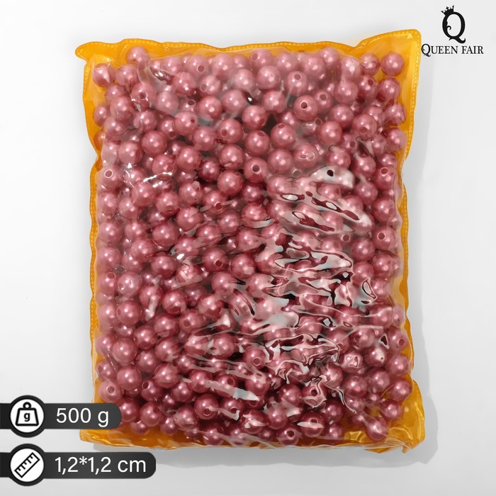 

Бусины №12 "Жемчуг" , 500г (+/-20г), цвет красный