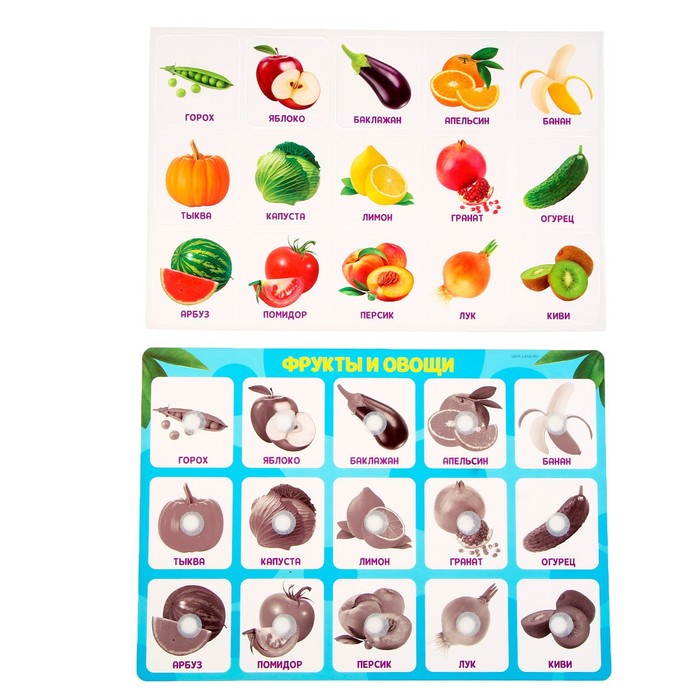 фото Игра на липучках «‎фрукты и овощи»,‎ по методике г. домана весёлые липучки