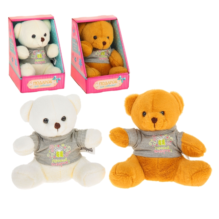 Мягкая игрушка мишка "Лучший подарок" 15см